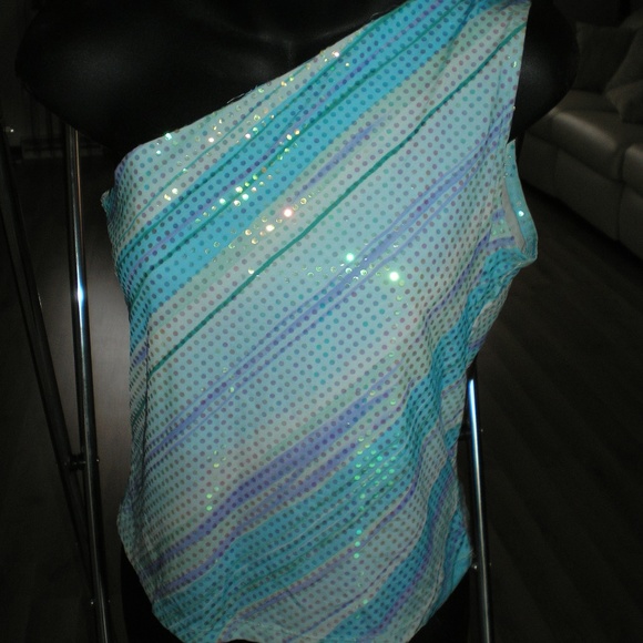 Shiny Pink of Blue blouse NWOT - Picture 4 of 5